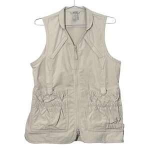 Duluth Trading Co Utility Vest Mens Small Tan Gorpcore Mesh‎ Back Pockets